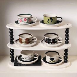 Cups Saucers Vintage Hand-painted Flower Ceramic Cup Niche Coffee Saucer Suit Latte Tea