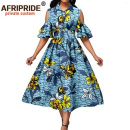 Party Dresses Afripride Tailor Made African Dashiki Dress For Women Half Sleeves Mid-Calf Length Summer Casual A2225065