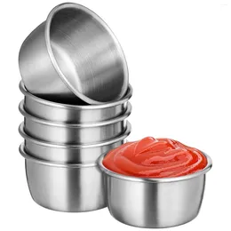 Dinnerware Sets 6 PCS Salad Containers Formula Dispenser Sauce Cups Reusable Dipping Bowls With Cover
