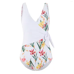 Women's Swimwear Swimsuit Slim Sunflower Color Matching Lace Up Casual Fashion Bikini Ruffles