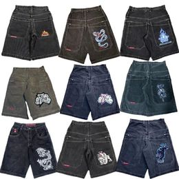Men's Jeans JNCO Shorts Y2K Hip Hop Pocket Baggy Denim Gym Shorts Men Women New Harajuku Gothic Men Basketball Shorts Streetwear