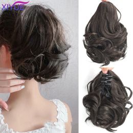 Ponytails Ponytails XIYUE Short Wavy Claw Clip On Ponytail Hair Synthetic Ponytail Hair For Women Pony Tail Hair Hairpiece