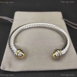 David Yurma Bracelet Designer Cable Bracelet Fashion Jewellery For Women Men Gold Silver Pearl Head Cross Bangle Bracelet Dy Jewellery Man Christmas Gift 678