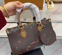 Designer tote bag women ON THEGO EAST WEST handbag M46653 shopping totes ladies leather Shoulder crossbody bags Clutch wallet Hobo purses messenger Satchels