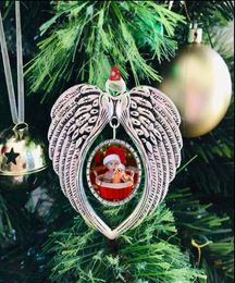 2022 sublimation blanks christmas ornament decorations angel wings shape blank Add your own image and background8874380
