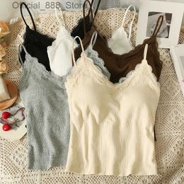 0723 Women's Tanks Camis Outwear Lace Seamless Crop Top for Women Underwear Wire- Ladies Camisole Spaghetti Strap Bra Lingerie Tube Tops Dropshipping d240427