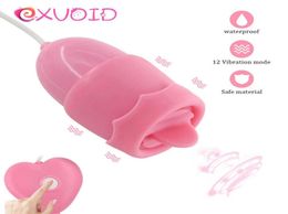 EXVOID 12 Speeds USB Power Clitoris Stimulator Tongue Oral Licking Vibrators Egg Vibrator Sex Toys for Women P08188826227
