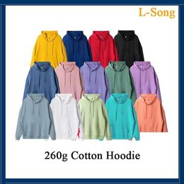 Mens Hoodies Sweatshirts L-Song hoodie 260g cotton hooded sweater hooded sweater comfortable fabric casual wear mens and womens sportswear hooded sweater 240425