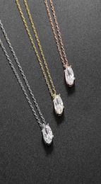 Pendant Necklaces Oval Crystal Necklace For Women Korean Fashion Classic Round Choker Chain Wedding Jewellery Accessories N5031531243