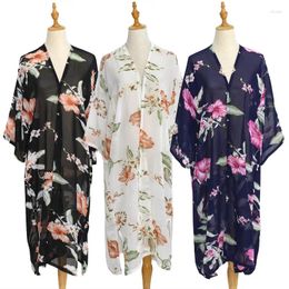 Ethnic Clothing 5Colors Women Harajuku Cardigan Japanese Kimono Summer Floral Blouse Beach Clothes Traditional Chinese Dresses