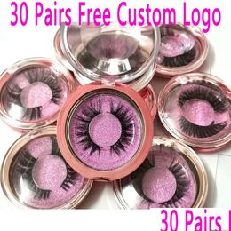 False Eyelashes Wholesale Order 30Pairs/Lot Custom Logo 18Styles Soft Dramatic Eye Lashes 3D Mink Handmade Drop Delivery Health Beau Dhjy3