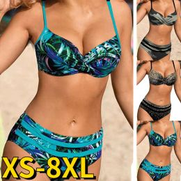 Set 2023 New Summer New Design Printing Bath Suit Twopiece Set Bathing Suit Beachwear High Waist Swimweart Women Fashion Bikini