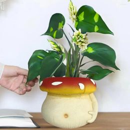 Vases Resin Plant Pot Cute Coffee Planter Handcrafted Mushroom Shaped Succulent With Drainage For Indoor Plants Uv-resistant