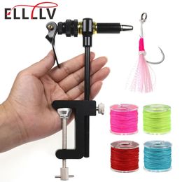 Elllv 360° Rotation Assist Hook Binding Vise/ Fly Tying C-Clamp Vise with Hardened Steel Jaws Fishing Lure Making Tools 240415