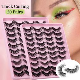 Thick Curling Mink False Eyelashes Naturally Soft Light Handmade Reusable Multilayer 3D Fake Lashes Messy Crisscross Full Strip Eyelash Extensions