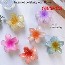 Hair Clips Barrettes 1/3/5 piece summer gradient flower acrylic hair clip suitable for women sweet ponytail braid claw shark bucket