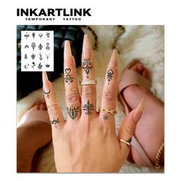 KWL4 Tattoo Transfer Henna Finger Tattoo (6) temporary tattoo sticker waterproof magic tattoo lasts to 15 days fake tattoo semi permanent tattoo 240427