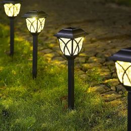 Decorations 2pcs/Lot Led Solar Lawn Lights Outdoor Waterproof Warm Light Garden Decoration Lamp For Walkway Path Villa Yard Driveway