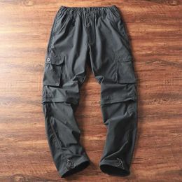 Men's Pants Detachable parachute pants for mens functional full package straight leg mens fashion brandL2403