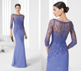 2020 New Elegant Memraid Dresses Bateau Chiffon Beads Short Sleeves Evening Formal Dresses Plus Sizes Guest Dresses7915479