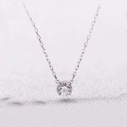 Designer Swarovskis Jewellery High Edition Round Silver Single Diamond Necklace for Women with Swarovski Element Crystal Collar Chain for Women