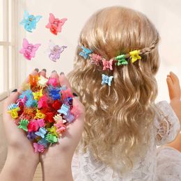 Hair Clips Barrettes 10/20/30 pieces of new colorful butterfly mini hair clip claw bucket girl hairstyle accessories