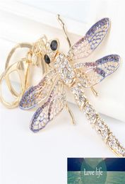 Dragonfly Pendant Charm Rhinestone Crystal Purse Bag Keyring Key Chain Accessories Wedding Party Gift2515747