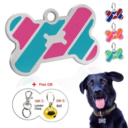 Dog Tag ID Custom Metal Pet Tags Stainless Steel Small Large Collar Accessories Personalised Name Plate With Bell