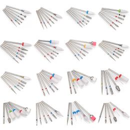 Bits Cuticle Nail Drill Bits 6pcs Diamond/Ceramic Milling Cutter Set For Manicure Eletric Nail File Accessory Nail Care Grinding Head