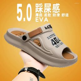 Slippers For Men's Summer Trend Slip Resistant One Line Flip Flop With Soft Sole Casual Dual-purpose Sports Beach Sandals