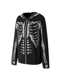 Women's Hoodies Women Halloween Y2k Full Zip Up Hoodie Long Sleeve Graphic Jacket Goth Sweatshirt E-Girl Rhinestone Streetwear