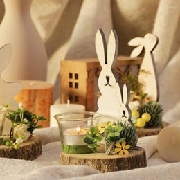 Candle Holders Easter Glass Candlestick Home Decoration Wooden Holder Table Ornaments Wedding Party Decor Supplies