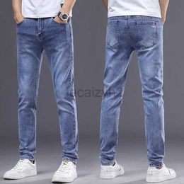 Men's Jeans Spring/Summer New Men's Jeans Slim Fit Small Feet Pants Youth Trend Small Straight Feet Elastic Casual Long Pants Plus Size Pants