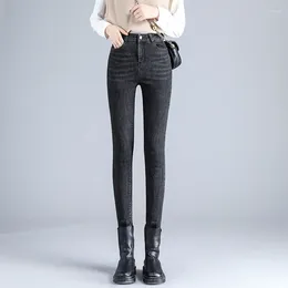 Women's Jeans Autumn Winter Versatile Plush Thickened High Elastic Leggings Trousers Fashion Hip Lifting Waist Slim