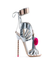 2019 Nuovo stile Style Ladies in pelle brevetto 9 cm tacco alto sexy pepeptie zipper Sophia scarpe da web sandali 34428188896