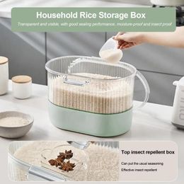 Storage Bottles Durable Rice Bin Visible Grain Box Flip Cover Storing Sealed Jar Home