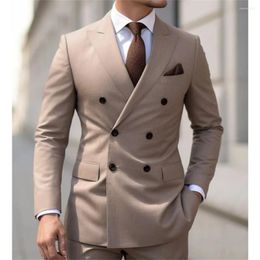 Men's Suits Custom Wedding Double Breasted For Men High Quality 2 Piece Slim Fit Blazer Masculinos Groom Prom Party Jacket Pants Set