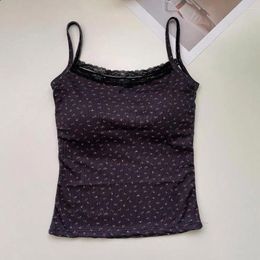 Camisoles & Tanks Breathable Tank Top Stylish Women's Lace Trim Tops With Bow Decor Sexy Backless Crop Padded Camisole Trendy For Summer