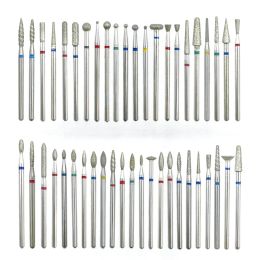 Bits 45 Sizes Diamond Nail Drill Bit Mill Cutter All For Manicure Machine Bit Tools Accessories Cuticle Clean For Removing Nail Gel