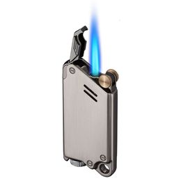 NEW Style Windproof Refillable Grinding Wheel Jet Blue Flame Lighter for Cigarette Wholesale