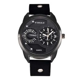 Wristwatches Cheap es For Men Fashion Leather Band Gifts Sports Quartz Clock Reloj Hombre Free Shipping Black 2024 Q240426