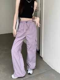 Women's Pants ADAgirl Sports Cargo For Women Hip Hop Fashion Loose Pockets High Waist Jogging Trousers Streetwear Y2k Casual Sweatpants