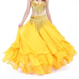 Stage Wear Dancer's Three-layer Chiffon Curled Skirt Belly Dance Performance Suit 12m Swing