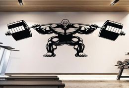 Wall Stickers Gorilla Gym Decal Lifting Fitness Motivation Muscle Brawn Barbell Sticker Decor Sport Poster B7541651976