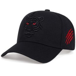 Novo algodão preto tigre bordado bordado beisebol masculino homem hip hop chapéu de verão tampas de caminhões de lazer unissex snapback chapé gorras