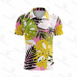 Polos New Fashion Printing Golf Tshirt Summer Leisure POLO Shirt Comfortable Outdoor Sports Top Lapel Buttons Baseball Jersey