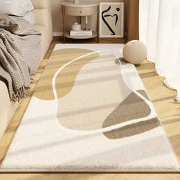 Carpets VIKAMA Simple Cream Style Imitation Cashmere Large Carpet Bedroom Bed Mat Living Room Sofa BlanketLovely Dirt Mat