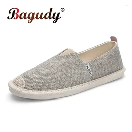 Casual Shoes Spring Fashion Stripe Canvas Men's Comfortable Soft Flat Breathable Loafers Men Vulcanised