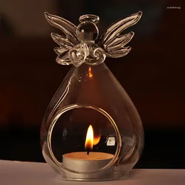 Candle Holders Home Decoration Angel Glass Crystal Hanging Tea Light Holder Decor Candlestick
