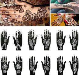 Tattoo Transfer Professional Wedding Tool Hand Foot Temporary Tattoo Henna Stencil Body Art Sticker Tattoo Stencil Template 240426